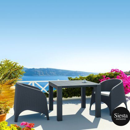 3 Piece Patio Rattan Set with Aruba Armchairs