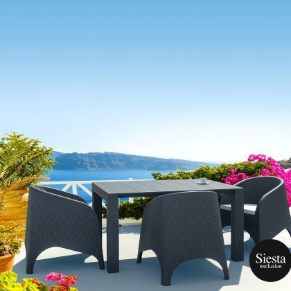 3 Seat Patio Rattan Set with Aruba Armchairs