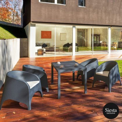 5 Piece Outdoor Tub Chair Setting Aruba Armchair