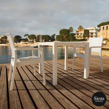 3 Piece Resin Rattan Outdoor Table Setting