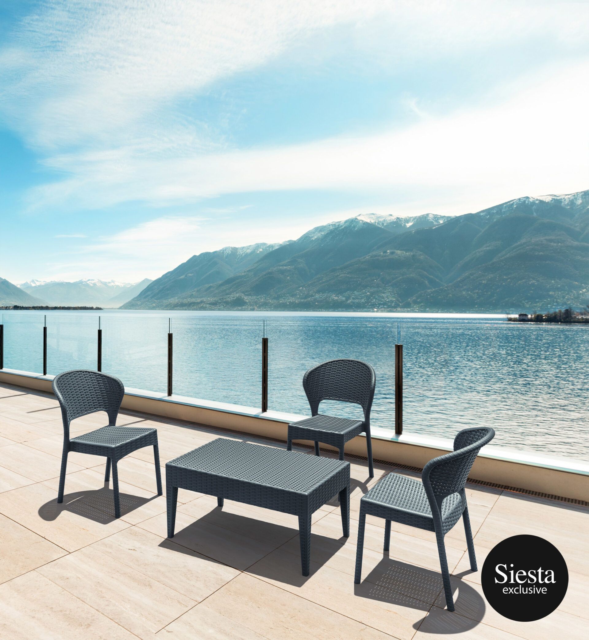 Resin Rattan 3 Seat Outdoor Setting with Daytona Chair - Image 9