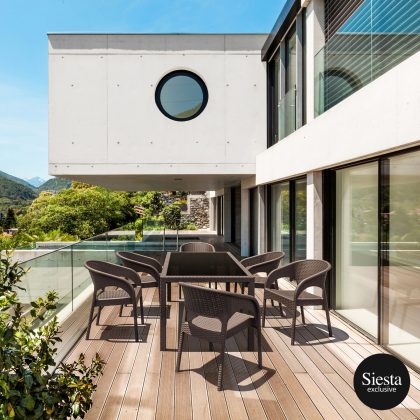 Tahiti 6 Seater Resin Rattan Dining Setting with Panama Chair