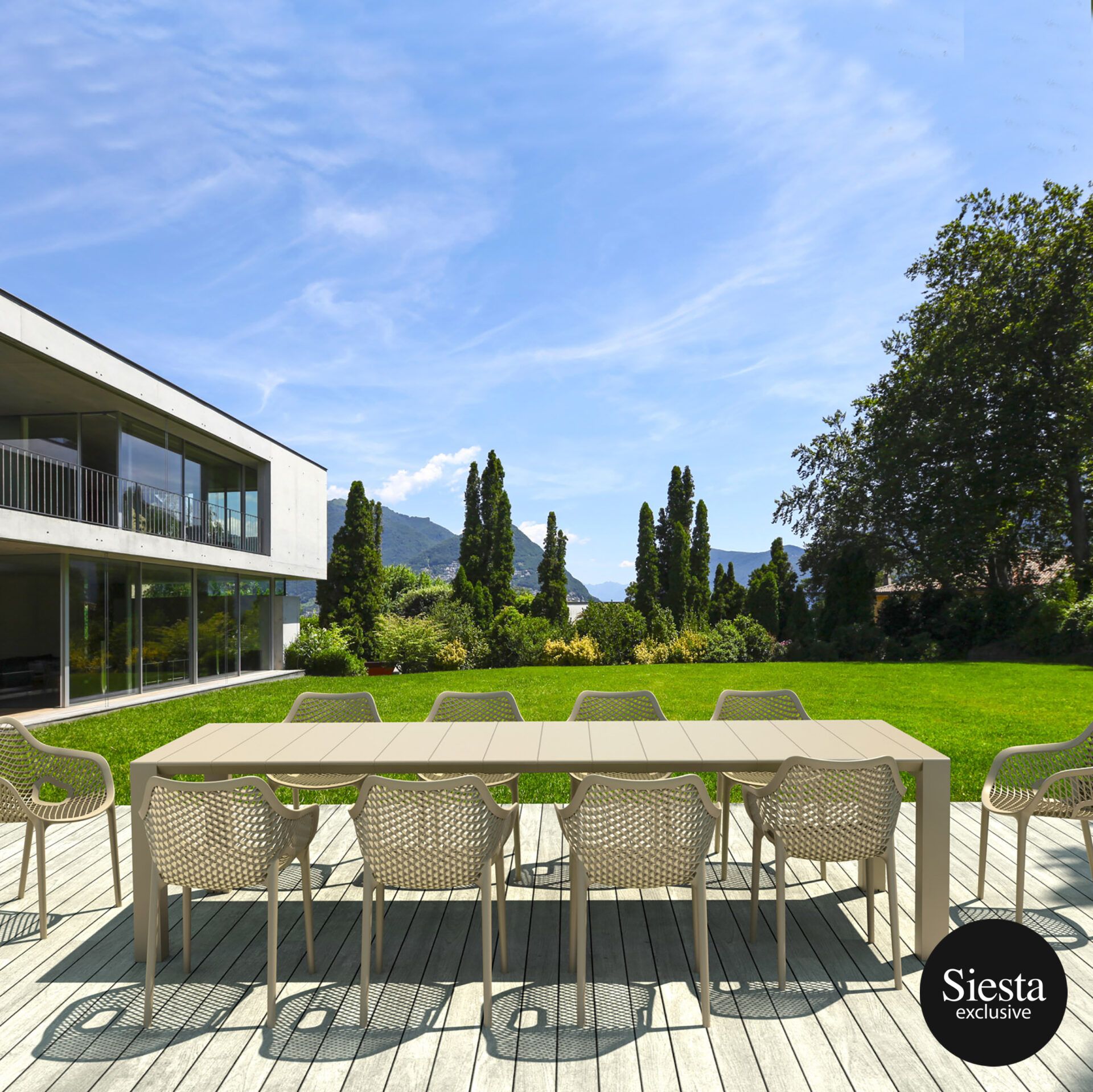 Vegas 10 Seater Dining Set with Air XL ArmchairB - Image 11