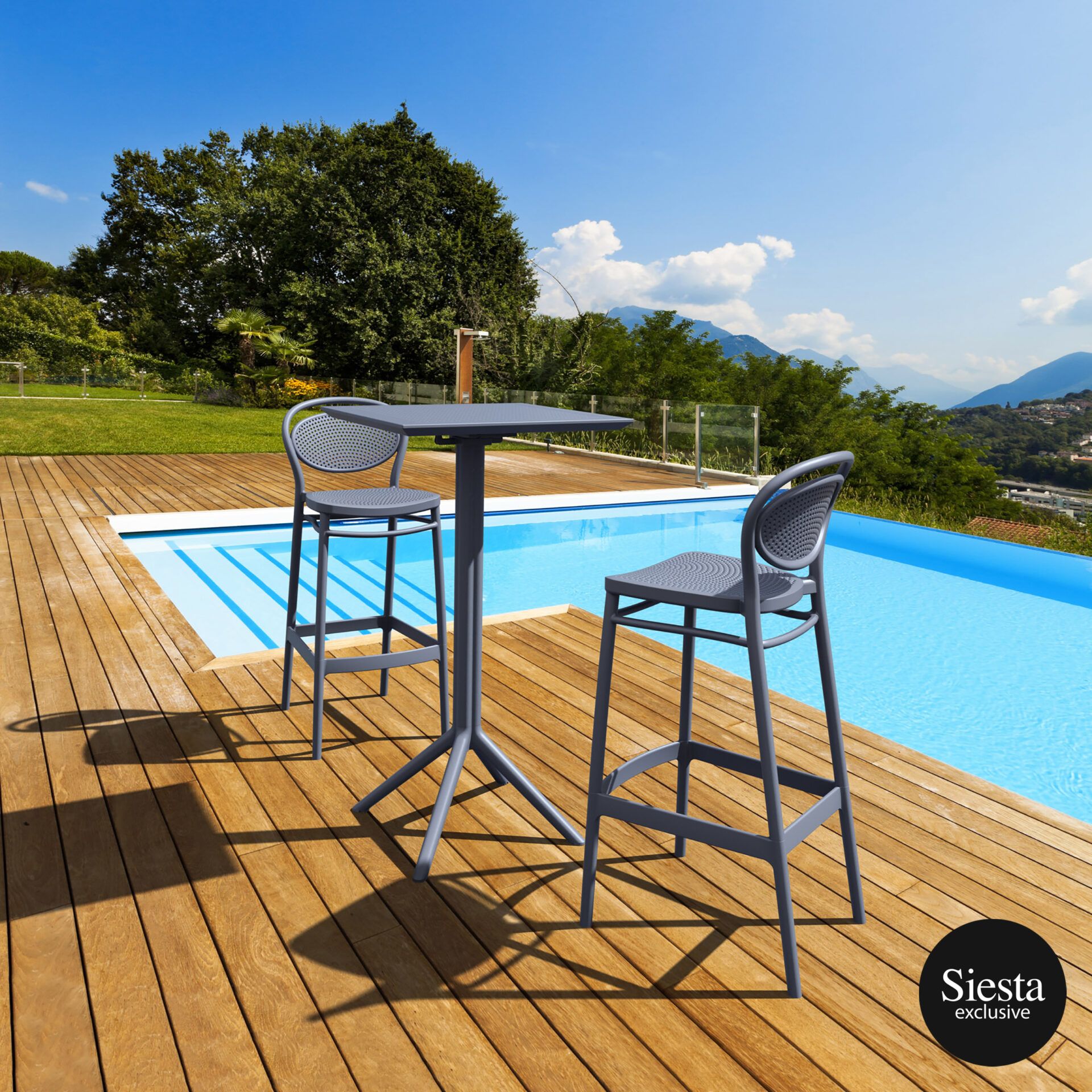 Sky Bar Table 3 Piece Set with Marcel 75 Barstools - Image 14