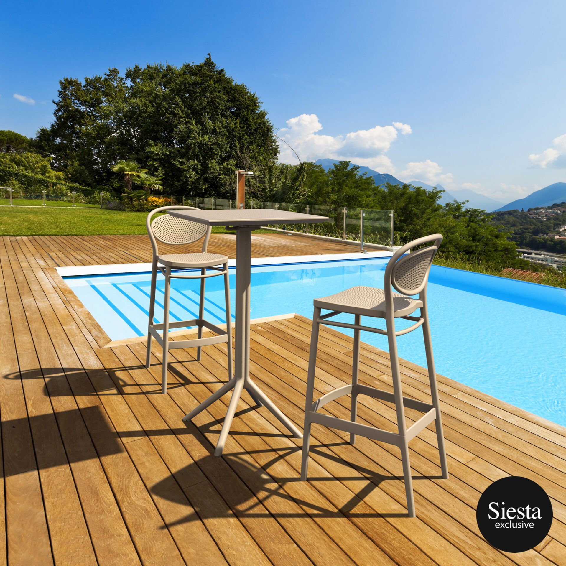 Sky Bar Table 3 Piece Set with Marcel 75 Barstools - Image 15