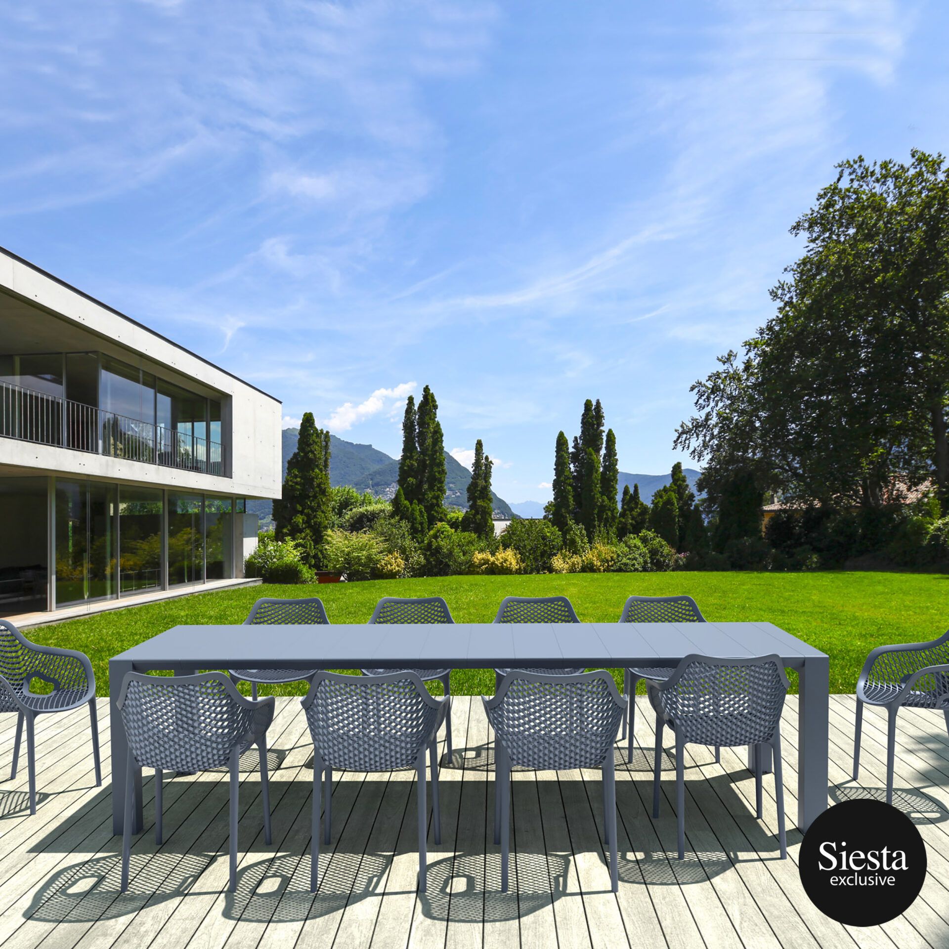 Vegas 10 Seater Dining Set with Air XL ArmchairB