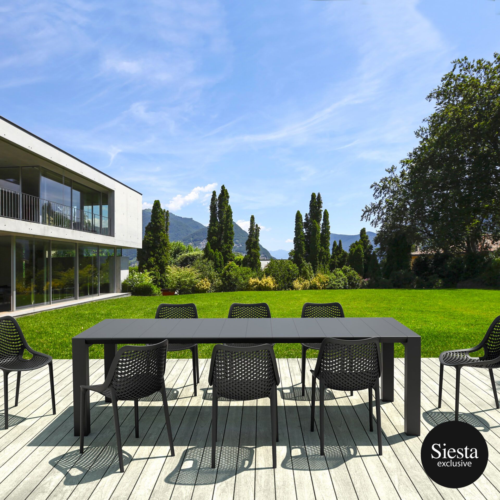 Vegas 8 Seater Dining Set with Air ChairB.