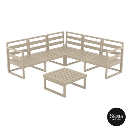 Mykonos Resort Corner Lounge set taupe